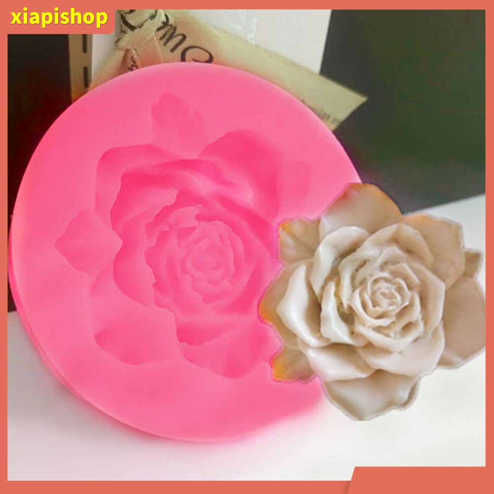 XIAPI+ Khuôn silicone nhấn bánh hình hoa hồng