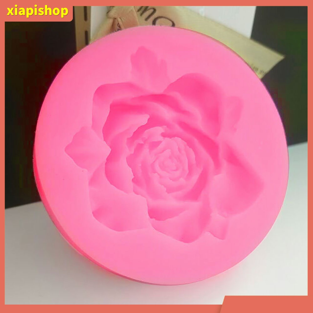 XIAPI+ Khuôn silicone nhấn bánh hình hoa hồng