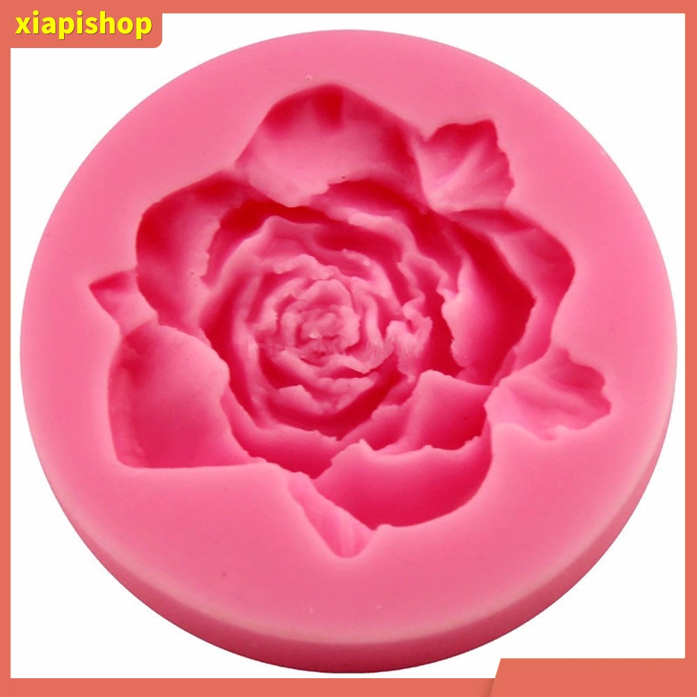 XIAPI+ Khuôn silicone nhấn bánh hình hoa hồng
