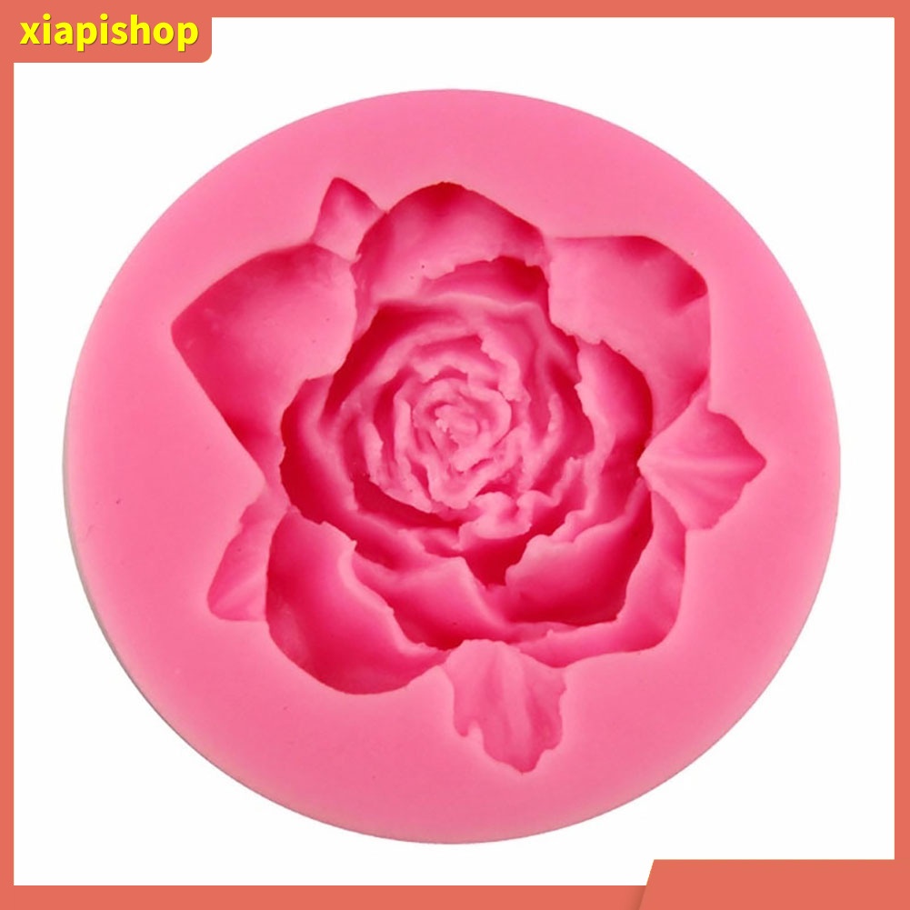 XIAPI+ Khuôn silicone nhấn bánh hình hoa hồng