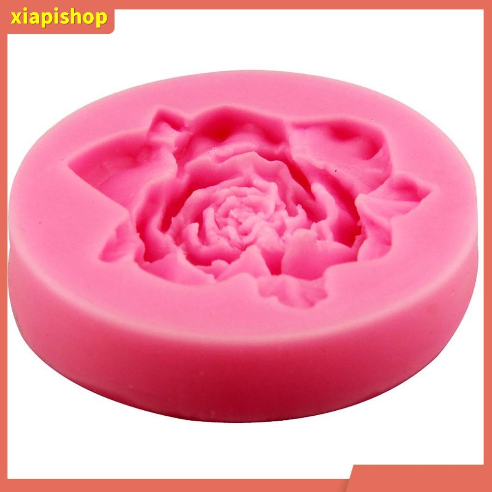 XIAPI+ Khuôn silicone nhấn bánh hình hoa hồng