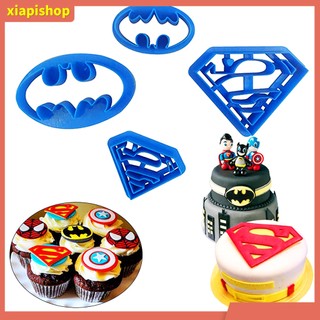 XIAPI+ Bộ 4 cái khuôn cắt bột làm bánh hình logo siêu anh hùng độc đáo