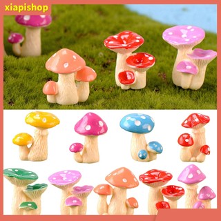 XIAPI+ Mô hình nấm hoạt hình dễ thương thủ công dùng để trang trí phong cảnh