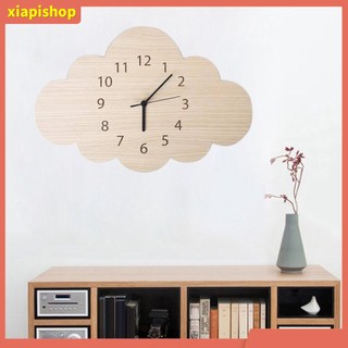 XIAPI+ Đồng hồ treo tường hình đám mây bằng gỗ trang trí phòng ngủ cho bé