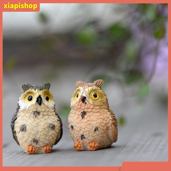 XIAPI+ Mô hình cú mèo nhỏ xinh dùng để trang trí cảnh sân vườn/lễ đường đẹp mắt