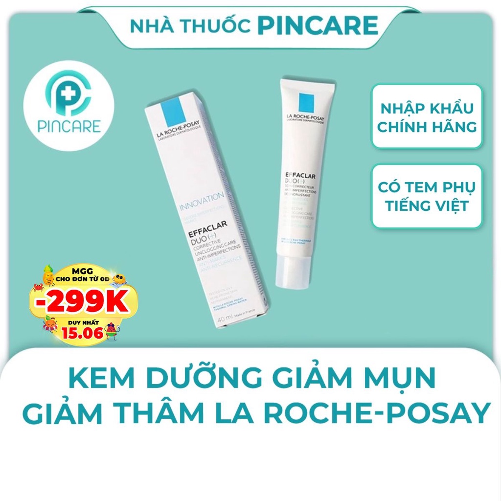 Kem dưỡng giảm mụn La Roche Posay Effaclar Duo+ 40ml - Hàng chính hãng - Nhà thuốc PinCare