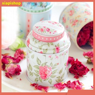 XIAPI+ Hộp đựng lá trà/kẹo mini in họa tiết hoa hoài cổ bằng thiếc