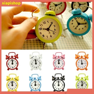 XIAPI+ Đồng hồ báo thức mini hình tròn hoạt động bằng pin kiểu cổ điển dễ thương