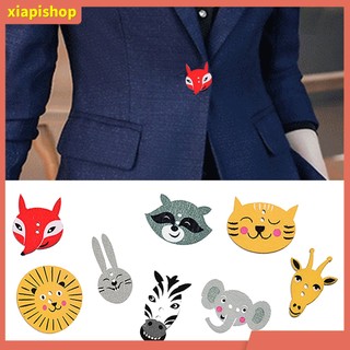 XIAPI+ Bộ 50 nút hai lỗ hình con vật bằng gỗ tự trang trí album thủ công tiện dụng