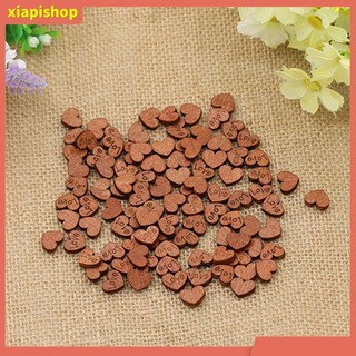 XIAPI+ Bộ 100 Nút Gỗ Trang Trí Hình Trái Tim