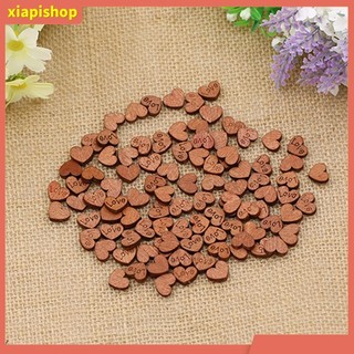 XIAPI+ Bộ 100 Nút Gỗ Trang Trí Hình Trái Tim