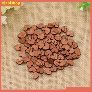 XIAPI+ Bộ 100 Nút Gỗ Trang Trí Hình Trái Tim