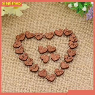 XIAPI+ Bộ 100 Nút Gỗ Trang Trí Hình Trái Tim