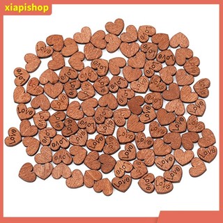 XIAPI+ Bộ 100 Nút Gỗ Trang Trí Hình Trái Tim