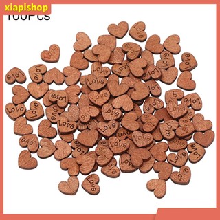 XIAPI+ Bộ 100 Nút Gỗ Trang Trí Hình Trái Tim