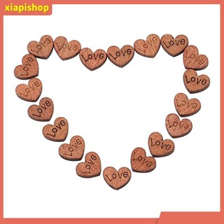 XIAPI+ Bộ 100 Nút Gỗ Trang Trí Hình Trái Tim