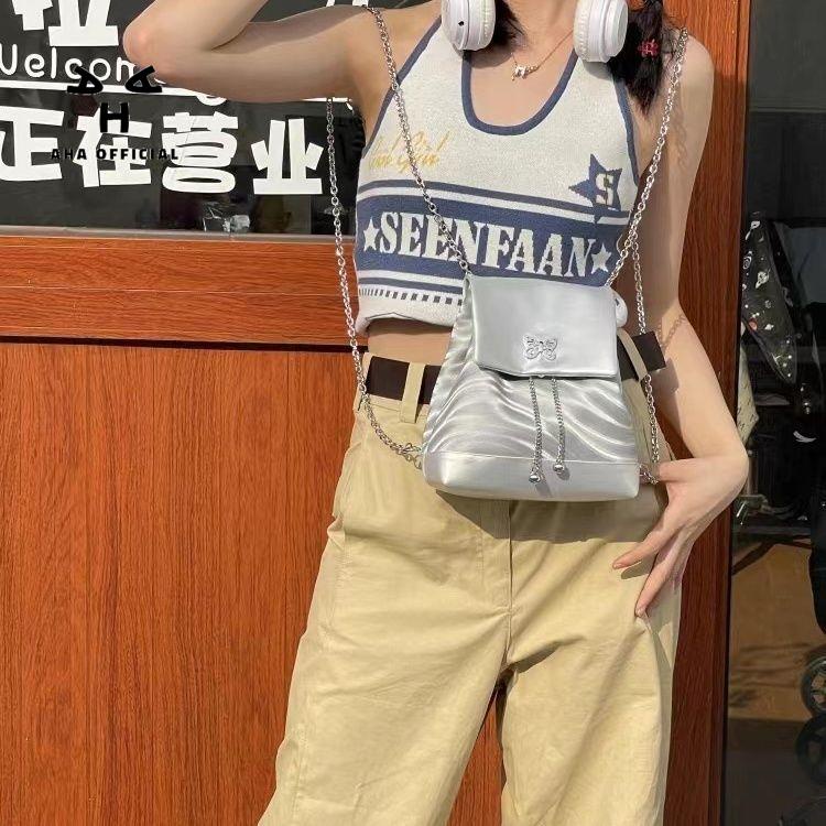 Ba Lô Màu Bạc Thiết Kế Mới Ngọt Ngào Thời Trang Dành Cho Nữ