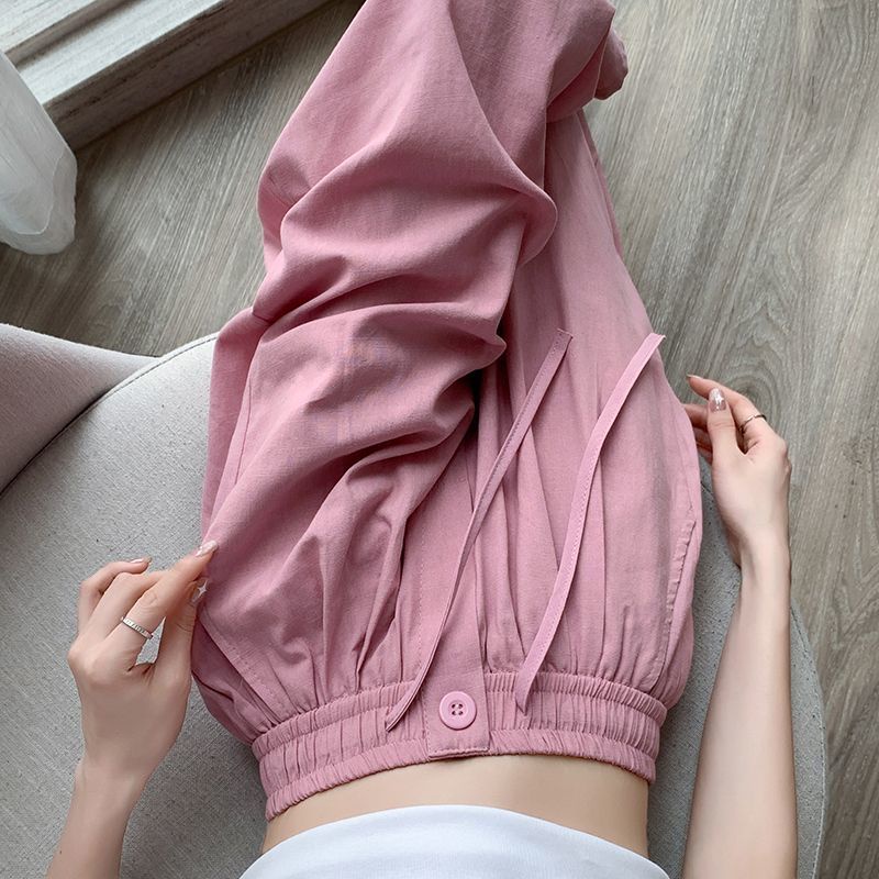 Jiashucheng Quần Dài Lưng Cao Ống Rộng Vải Lụa Mát Thời Trang Mùa Hè Cho Nữ