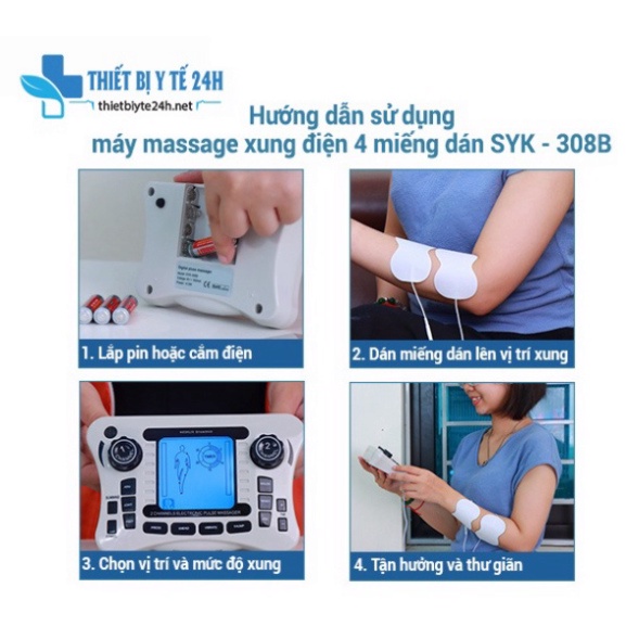 Máy massage xung điện trị liệu SYK-308B , máy mát xa xung điện 20 cường độ massage