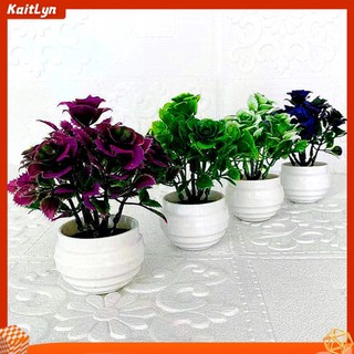 <Kaitlyn> 1 Set Chậu Hoa Hồng Giả Trang Trí Không Phai Màu
