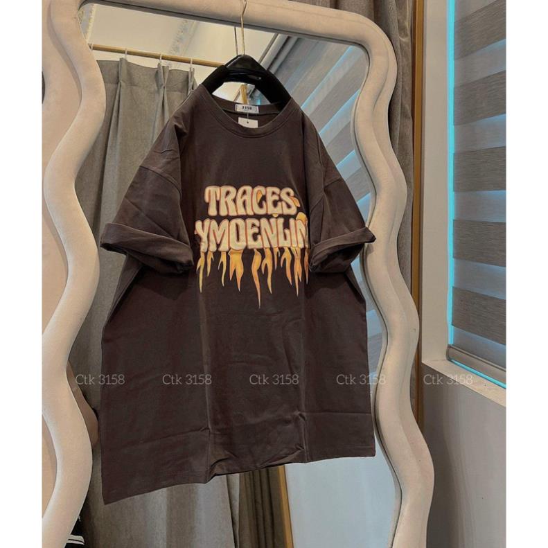 Áo Thun Form Rộng 3158 Cotton Khô Nam Nữ Unisex TRACES Chảy