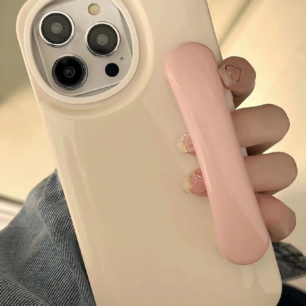 Ốp Điện Thoại Màu macaron Có Tay Cầm Cho iPhone 14 13promax 12 / 11
