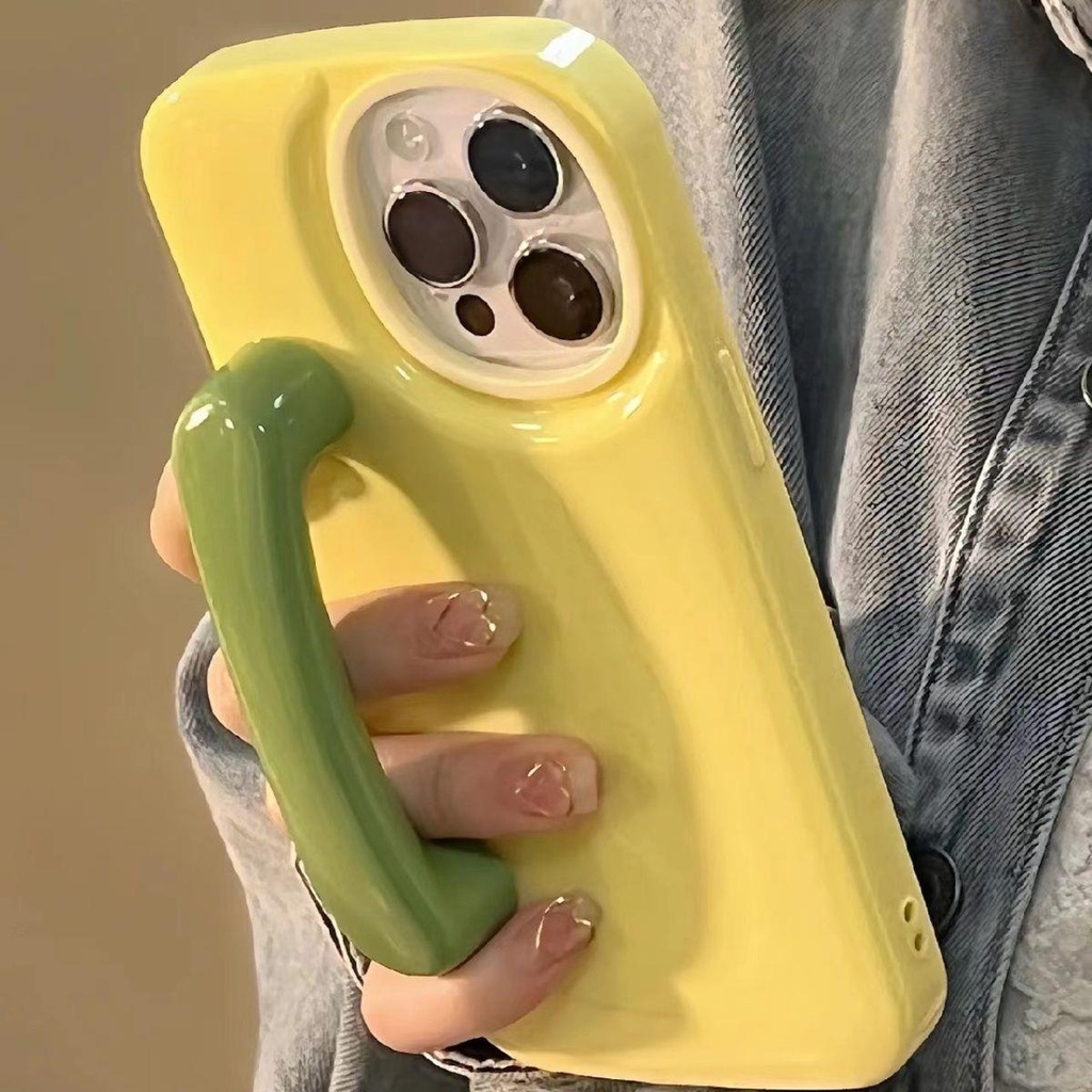 Ốp Điện Thoại Màu macaron Có Tay Cầm Cho iPhone 14 13promax 12 / 11