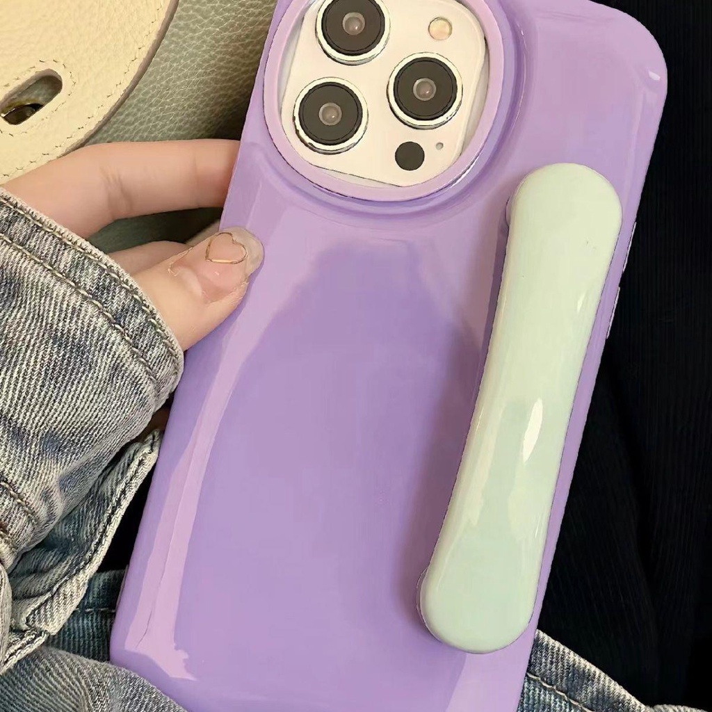 Ốp Điện Thoại Màu macaron Có Tay Cầm Cho iPhone 14 13promax 12 / 11