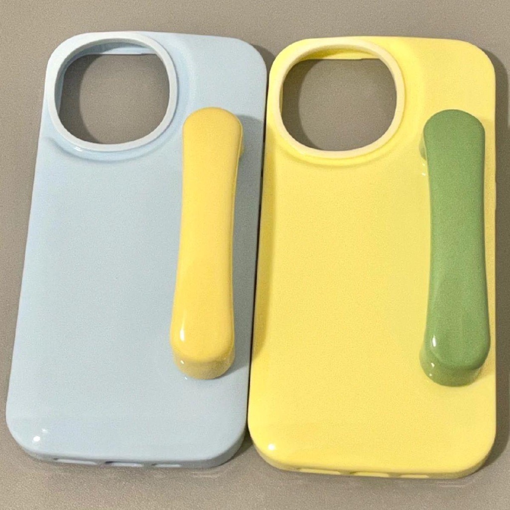 Ốp Điện Thoại Màu macaron Có Tay Cầm Cho iPhone 14 13promax 12 / 11