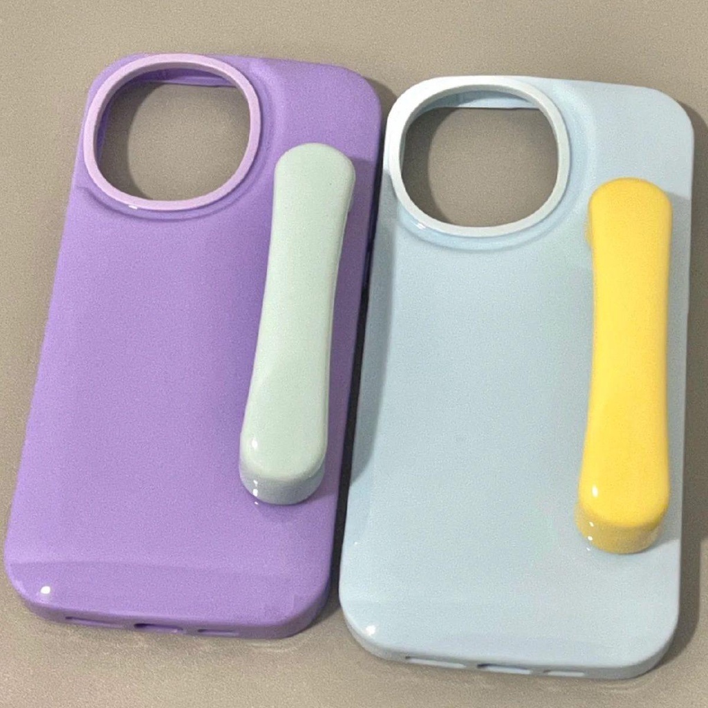 Ốp Điện Thoại Màu macaron Có Tay Cầm Cho iPhone 14 13promax 12 / 11