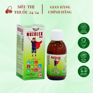 Nuzolex siro chai 120ml⚡cam kết giá rẻ⚡hổ trợ bổ sung vitamin và khoáng chất cho bé