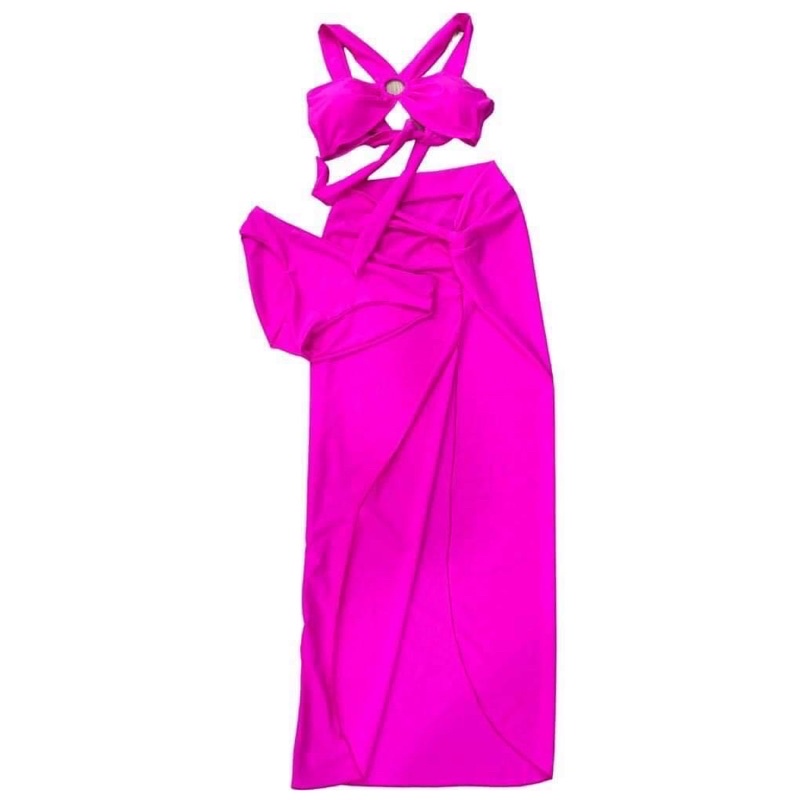 Bikini combo 3  chi tiết áo khoen tròn kèm tà xoắn hông