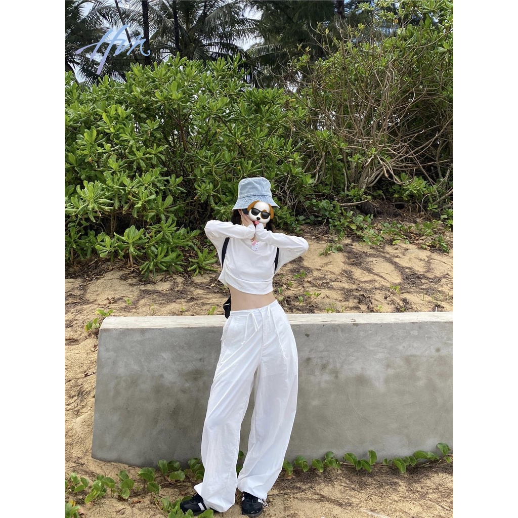 Quần Dù Ống Rộng Mau Khô Thời Trang Mùa Hè