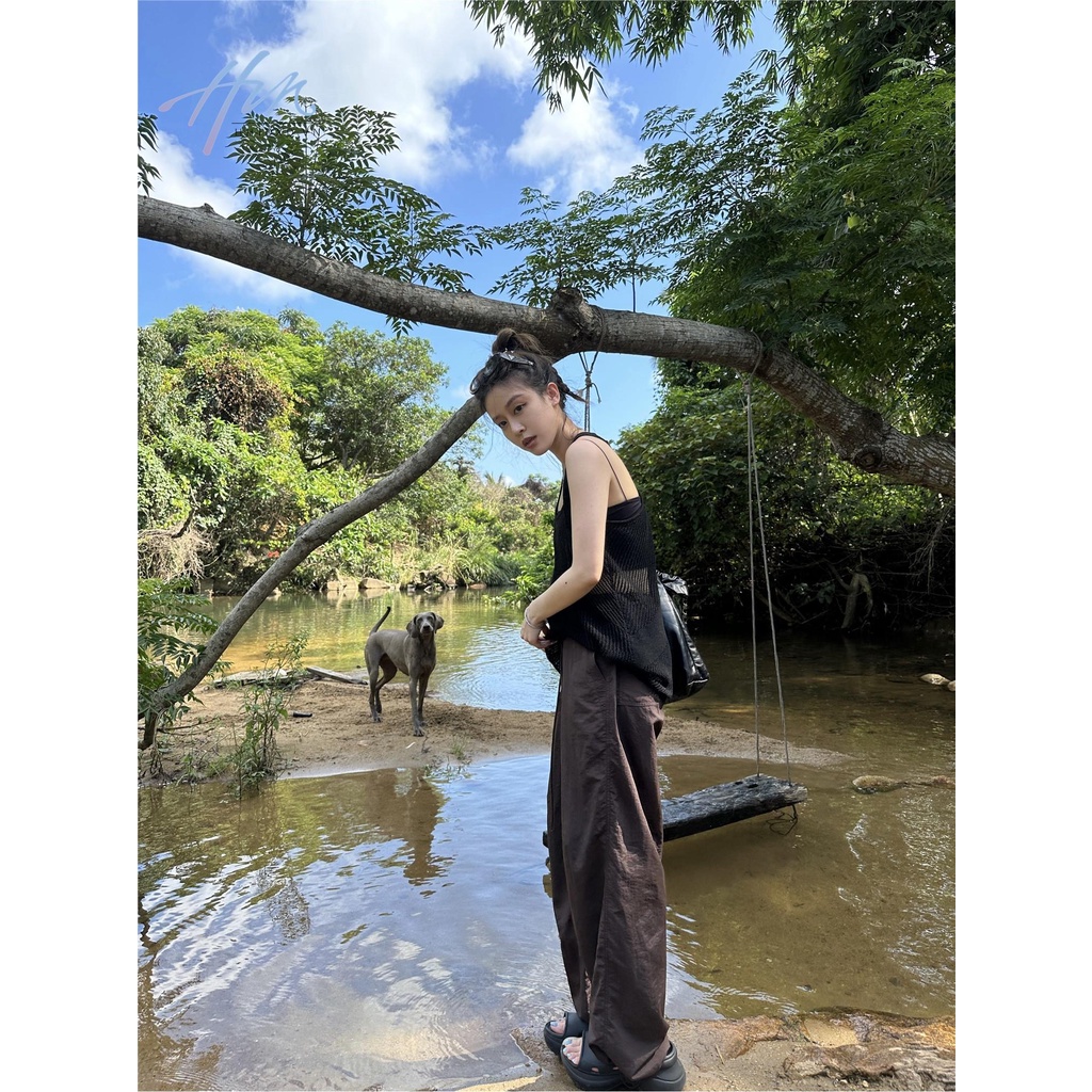 Quần Dù Ống Rộng Mau Khô Thời Trang Mùa Hè