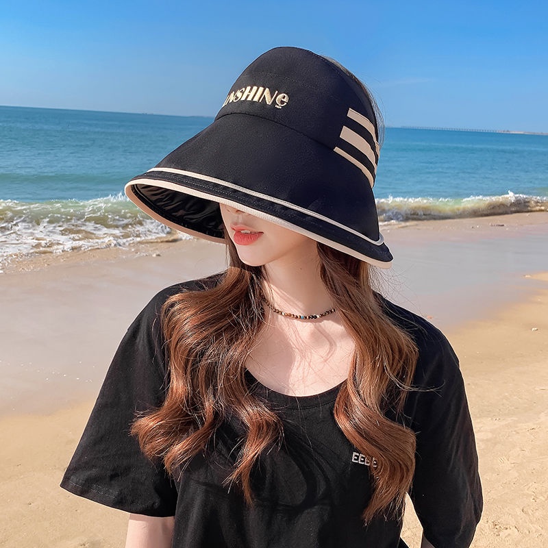 Phụ Kiện Làm Đẹp Aishang] Mũ Bucket Che Nắng Vành Rộng Rỗng Chống Tia Cực Tím Cho Nữ