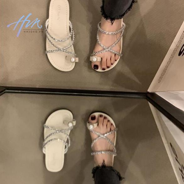 Sandal Đế Bằng Phong Cách Thời Trang Pháp 2023 Mới Mẻ Cho Nữ