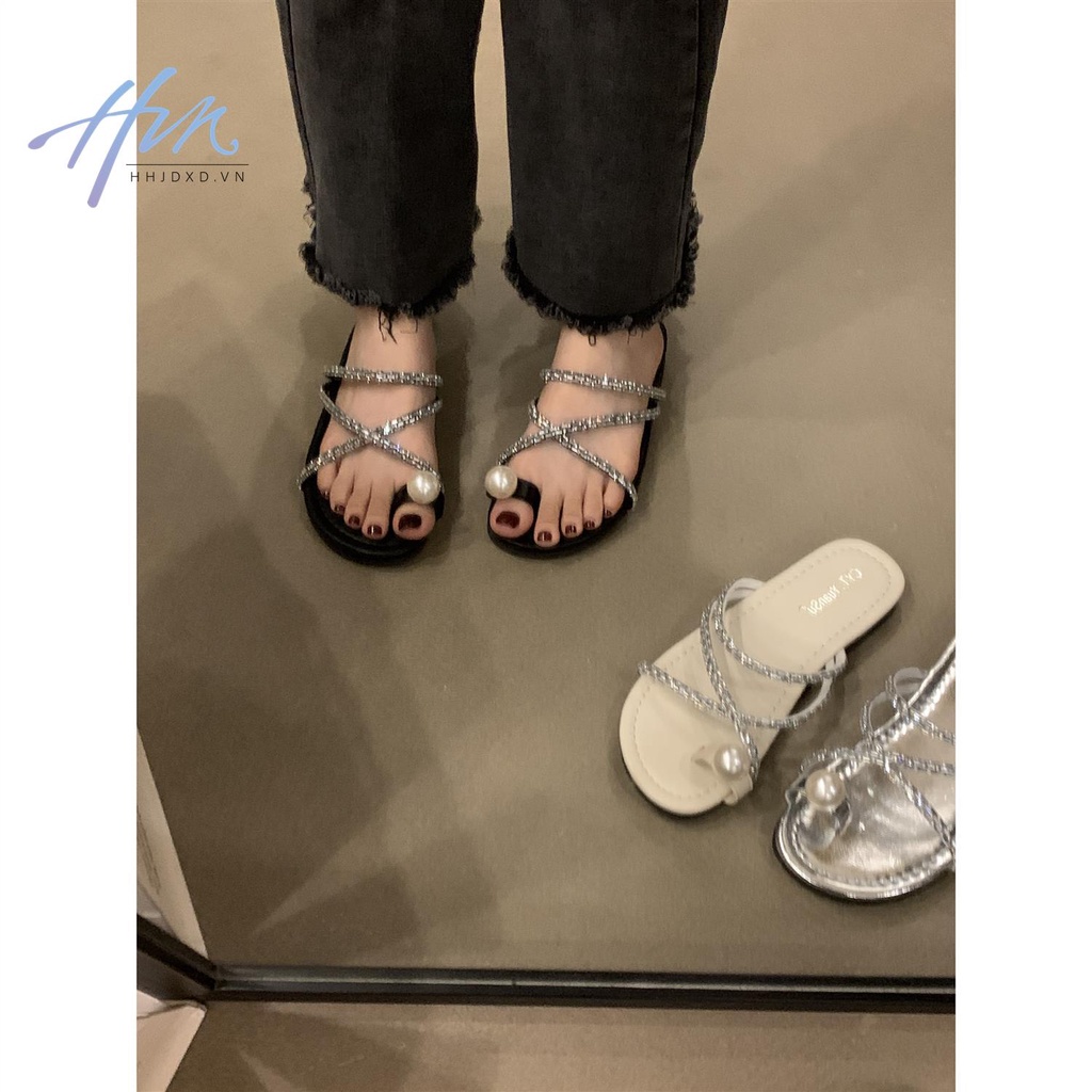 Sandal Đế Bằng Phong Cách Thời Trang Pháp 2023 Mới Mẻ Cho Nữ