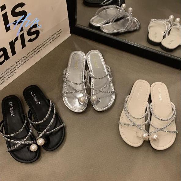 Sandal Đế Bằng Phong Cách Thời Trang Pháp 2023 Mới Mẻ Cho Nữ