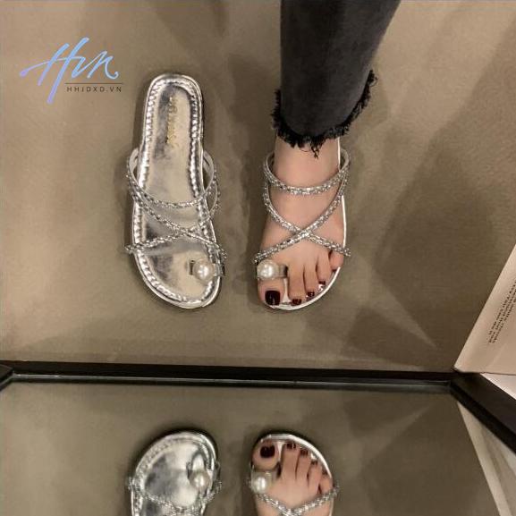 Sandal Đế Bằng Phong Cách Thời Trang Pháp 2023 Mới Mẻ Cho Nữ