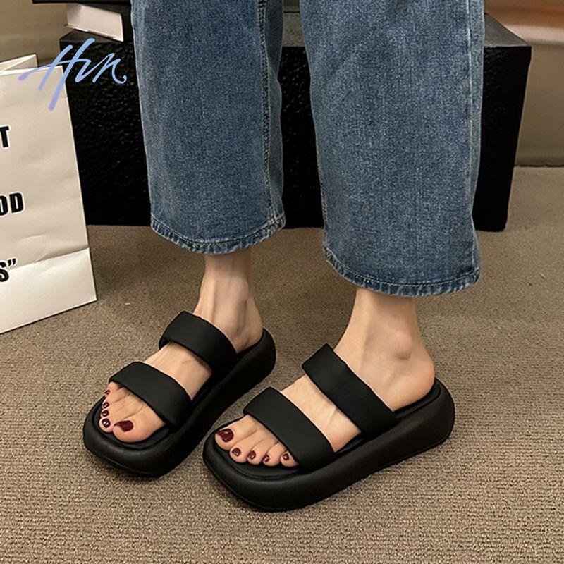 Dép Quai Ngang Đế Dày Thời Trang Mùa Hè Hàn Quốc 2023 Dành Cho Nữ