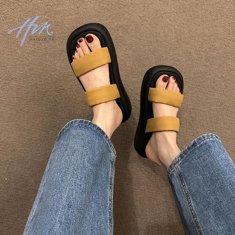 Dép Quai Ngang Đế Dày Thời Trang Mùa Hè Hàn Quốc 2023 Dành Cho Nữ