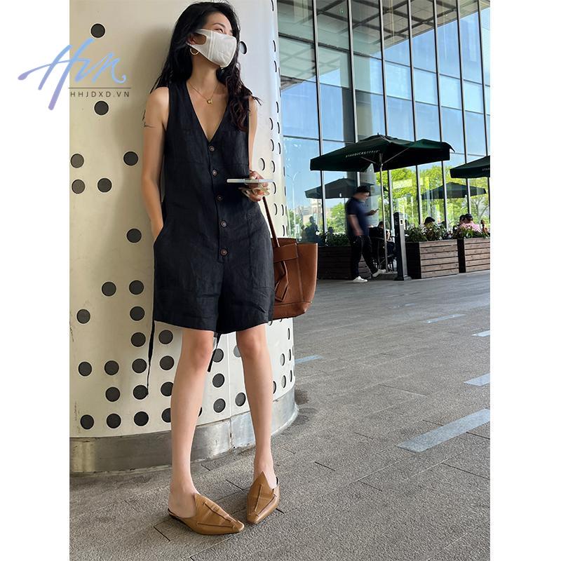 Áo Liền Quần Mỏng Mùa Hè 2023 Không Tay Cổ Chữ v Sang Trọng Cao Cấp Cho Nữ