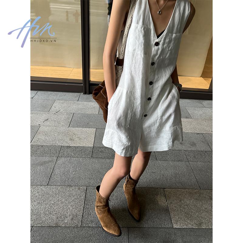 Áo Liền Quần Mỏng Mùa Hè 2023 Không Tay Cổ Chữ v Sang Trọng Cao Cấp Cho Nữ