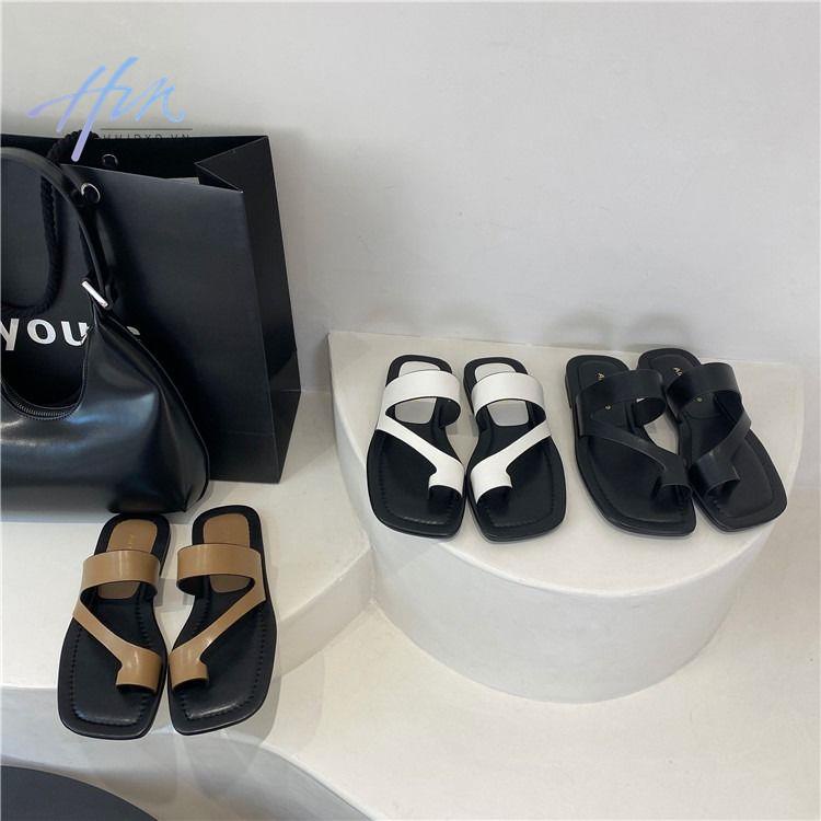 Dép Sandal Đế Phẳng Mùa Hè 2023 Phong Cách Hàn Quốc Cổ Điển Hợp Thời Trang Cho Nữ