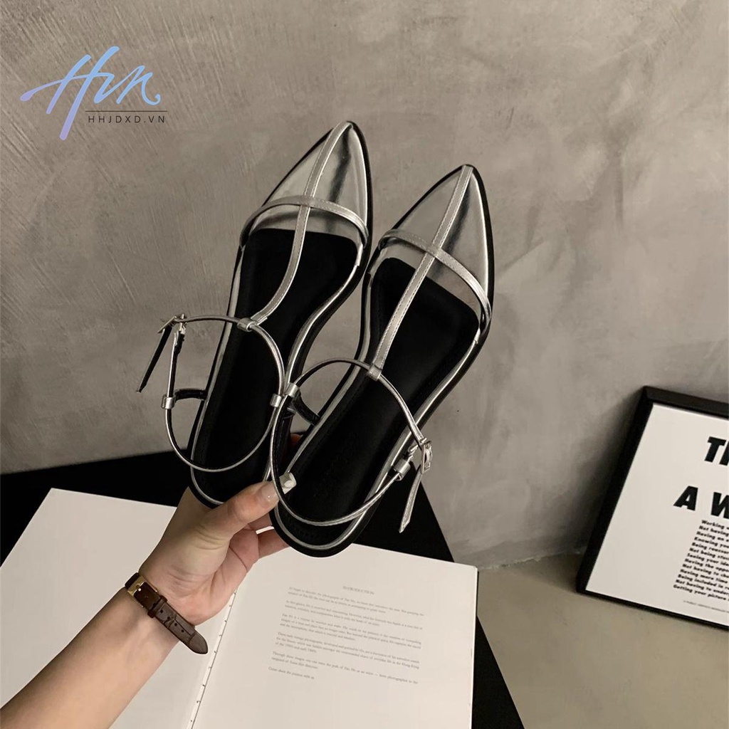 Giày Sandal Gót Vừa Dày Dặn Phong Cách Hàn Quốc Thời Trang Mùa Hè 2023 Cho Nữ