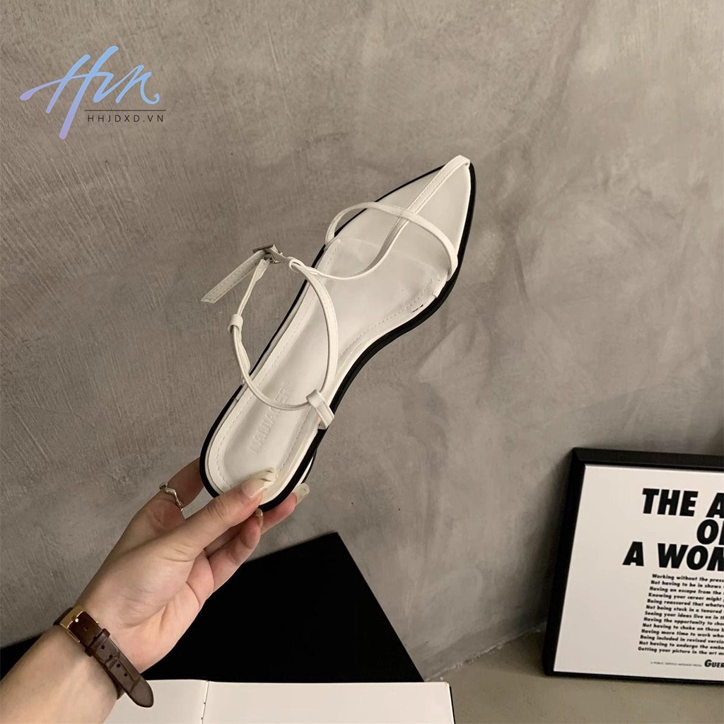 Giày Sandal Gót Vừa Dày Dặn Phong Cách Hàn Quốc Thời Trang Mùa Hè 2023 Cho Nữ