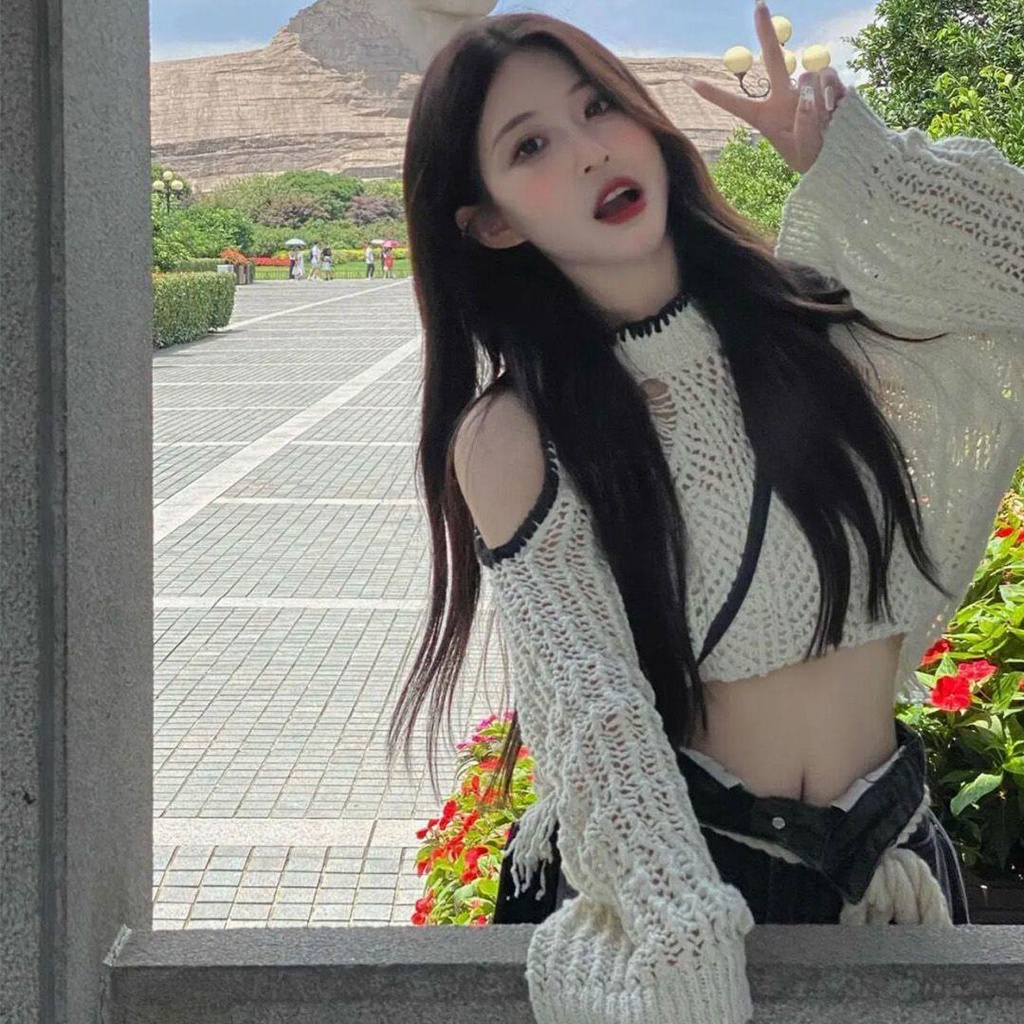 Áo Kiểu Trễ Vai Dáng Ngắn Phong Cách Thời Trang Mùa Hè Mới