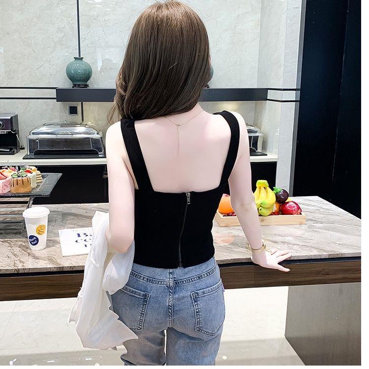 Áo Ống Ngắn Dây Chéo Phong Cách Pháp Thời Trang Mùa Hè Quyến Rũ Cho Nữ