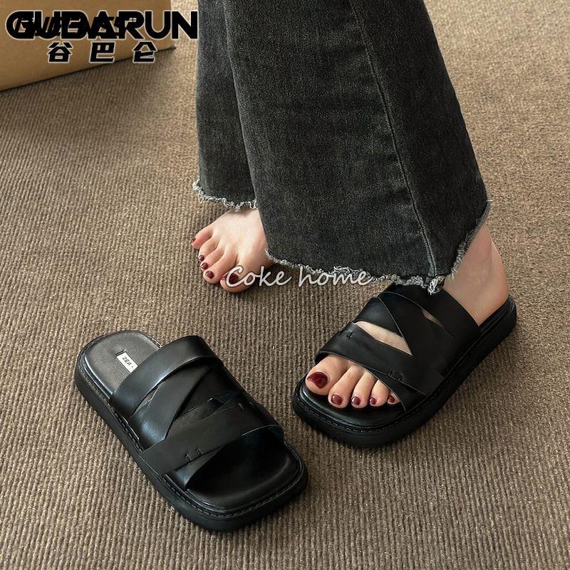 One Dép Quai Chéo Đế Dày Phong Cách Hàn Quốc Thời Trang Mùa Hè 2023 Cho Nữ