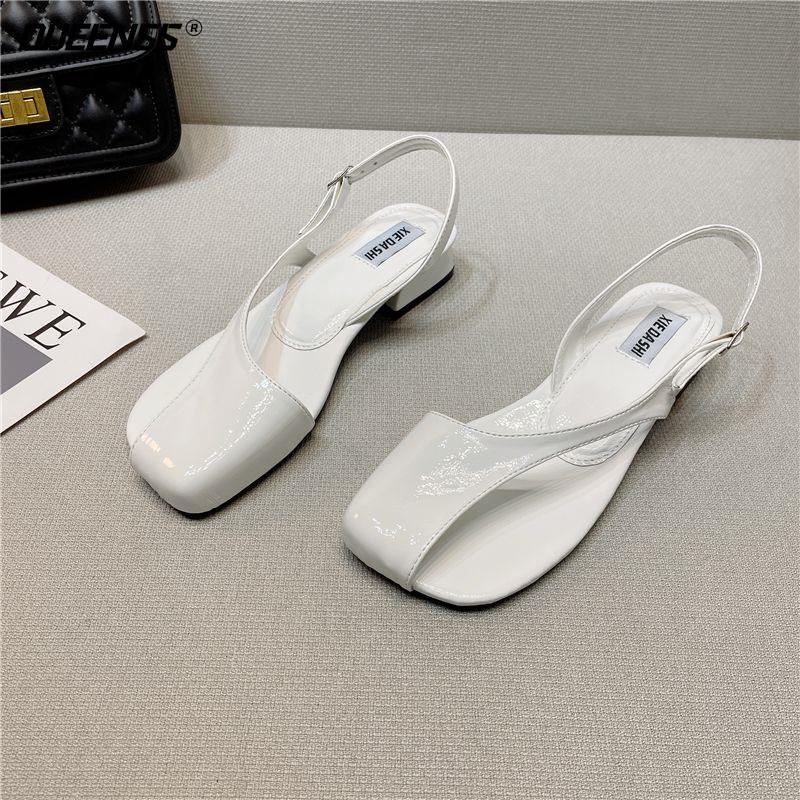 Giày Sandal Hở Ngón Đế Thấp Dày Dặn Phong Cách Âu Mỹ Thời Trang Mùa Hè 2023 Cho Nữ